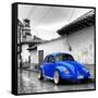 ¡Viva Mexico! Square Collection - Royal Blue VW Beetle Car in San Cristobal de Las Casas-Philippe Hugonnard-Framed Stretched Canvas