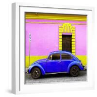 ¡Viva Mexico! Square Collection - Royal Blue VW Beetle - San Cristobal-Philippe Hugonnard-Framed Photographic Print