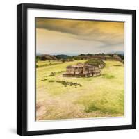 ¡Viva Mexico! Square Collection - Ruins of Monte Alban at Sunset I-Philippe Hugonnard-Framed Photographic Print