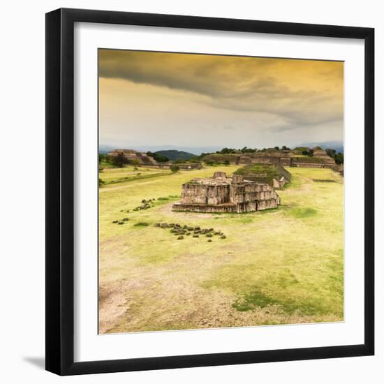 ¡Viva Mexico! Square Collection - Ruins of Monte Alban at Sunset I-Philippe Hugonnard-Framed Photographic Print