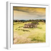 ¡Viva Mexico! Square Collection - Ruins of Monte Alban at Sunset I-Philippe Hugonnard-Framed Photographic Print