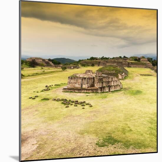 ¡Viva Mexico! Square Collection - Ruins of Monte Alban at Sunset I-Philippe Hugonnard-Mounted Photographic Print
