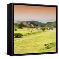 ¡Viva Mexico! Square Collection - Ruins of Monte Alban at Sunset III-Philippe Hugonnard-Framed Stretched Canvas