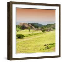 ¡Viva Mexico! Square Collection - Ruins of Monte Alban at Sunset III-Philippe Hugonnard-Framed Photographic Print