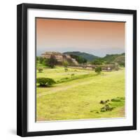 ¡Viva Mexico! Square Collection - Ruins of Monte Alban at Sunset III-Philippe Hugonnard-Framed Photographic Print