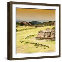 ¡Viva Mexico! Square Collection - Ruins of Monte Alban at Sunset-Philippe Hugonnard-Framed Photographic Print