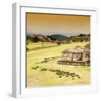 ¡Viva Mexico! Square Collection - Ruins of Monte Alban at Sunset-Philippe Hugonnard-Framed Photographic Print