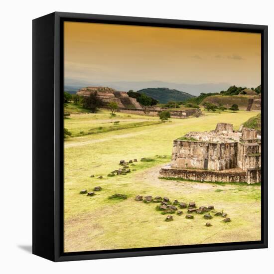 ¡Viva Mexico! Square Collection - Ruins of Monte Alban at Sunset-Philippe Hugonnard-Framed Stretched Canvas