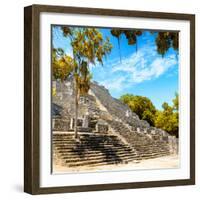 ¡Viva Mexico! Square Collection - Ruins of the ancient Mayan City of Calakmul with Fall Colors I-Philippe Hugonnard-Framed Photographic Print