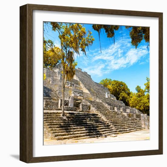 ¡Viva Mexico! Square Collection - Ruins of the ancient Mayan City of Calakmul with Fall Colors I-Philippe Hugonnard-Framed Photographic Print