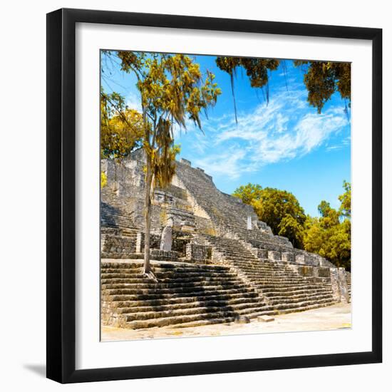 ¡Viva Mexico! Square Collection - Ruins of the ancient Mayan City of Calakmul with Fall Colors I-Philippe Hugonnard-Framed Photographic Print