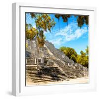 ¡Viva Mexico! Square Collection - Ruins of the ancient Mayan City of Calakmul with Fall Colors I-Philippe Hugonnard-Framed Photographic Print