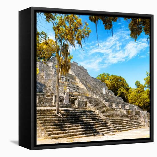 ¡Viva Mexico! Square Collection - Ruins of the ancient Mayan City of Calakmul with Fall Colors I-Philippe Hugonnard-Framed Stretched Canvas