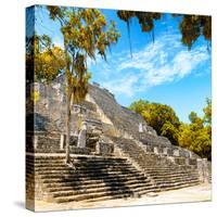 ¡Viva Mexico! Square Collection - Ruins of the ancient Mayan City of Calakmul with Fall Colors I-Philippe Hugonnard-Stretched Canvas