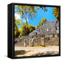 ¡Viva Mexico! Square Collection - Ruins of the ancient Mayan City of Calakmul with Fall Colors-Philippe Hugonnard-Framed Stretched Canvas