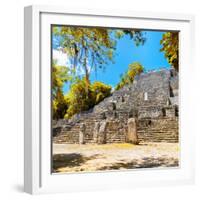 ¡Viva Mexico! Square Collection - Ruins of the ancient Mayan City of Calakmul with Fall Colors-Philippe Hugonnard-Framed Photographic Print