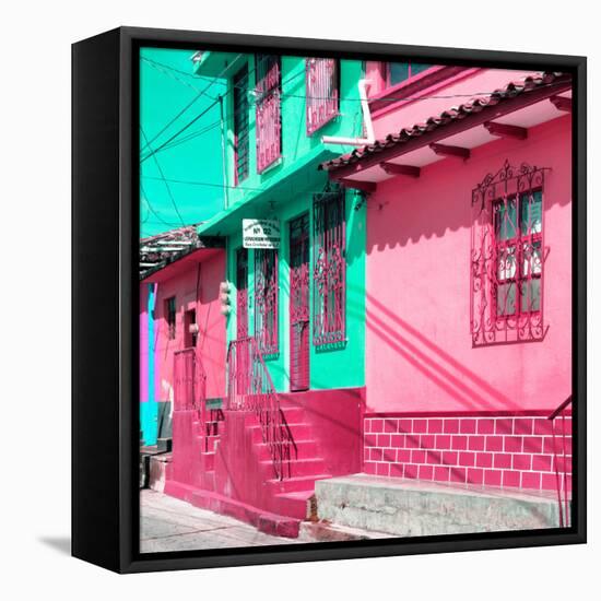 ¡Viva Mexico! Square Collection - San Cristobal Color Houses IV-Philippe Hugonnard-Framed Stretched Canvas