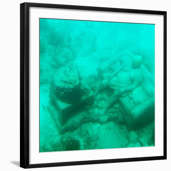 ¡Viva Mexico! Square Collection - Sculptures at bottom of sea in Cancun III-Philippe Hugonnard-Framed Photographic Print