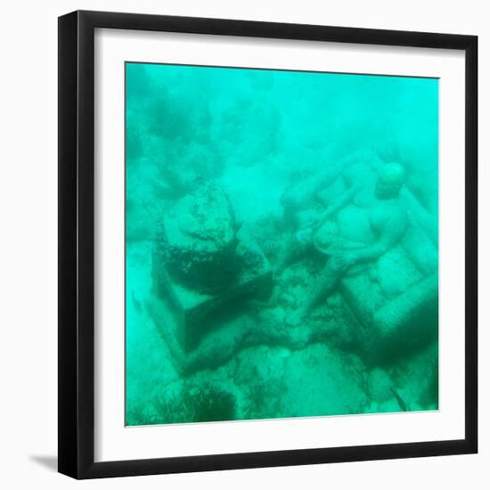 ¡Viva Mexico! Square Collection - Sculptures at bottom of sea in Cancun III-Philippe Hugonnard-Framed Photographic Print