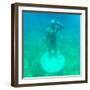 ¡Viva Mexico! Square Collection - Sculptures at bottom of sea in Cancun-Philippe Hugonnard-Framed Photographic Print