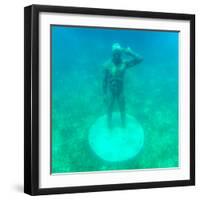 ¡Viva Mexico! Square Collection - Sculptures at bottom of sea in Cancun-Philippe Hugonnard-Framed Photographic Print