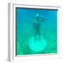 ¡Viva Mexico! Square Collection - Sculptures at bottom of sea in Cancun-Philippe Hugonnard-Framed Photographic Print