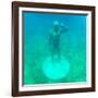 ¡Viva Mexico! Square Collection - Sculptures at bottom of sea in Cancun-Philippe Hugonnard-Framed Photographic Print