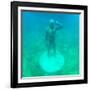 ¡Viva Mexico! Square Collection - Sculptures at bottom of sea in Cancun-Philippe Hugonnard-Framed Photographic Print