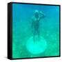 ¡Viva Mexico! Square Collection - Sculptures at bottom of sea in Cancun-Philippe Hugonnard-Framed Stretched Canvas