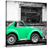 ¡Viva Mexico! Square Collection - Small Coral Green VW Beetle Car-Philippe Hugonnard-Stretched Canvas