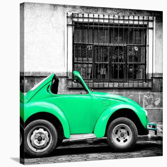 ¡Viva Mexico! Square Collection - Small Coral Green VW Beetle Car-Philippe Hugonnard-Stretched Canvas