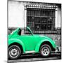 ¡Viva Mexico! Square Collection - Small Coral Green VW Beetle Car-Philippe Hugonnard-Mounted Photographic Print