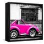 ¡Viva Mexico! Square Collection - Small Deep Pink VW Beetle Car-Philippe Hugonnard-Framed Stretched Canvas