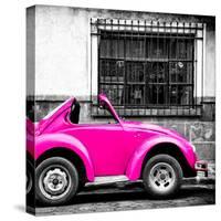 ¡Viva Mexico! Square Collection - Small Deep Pink VW Beetle Car-Philippe Hugonnard-Stretched Canvas