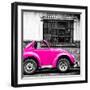 ¡Viva Mexico! Square Collection - Small Deep Pink VW Beetle Car-Philippe Hugonnard-Framed Photographic Print