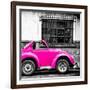 ¡Viva Mexico! Square Collection - Small Deep Pink VW Beetle Car-Philippe Hugonnard-Framed Photographic Print