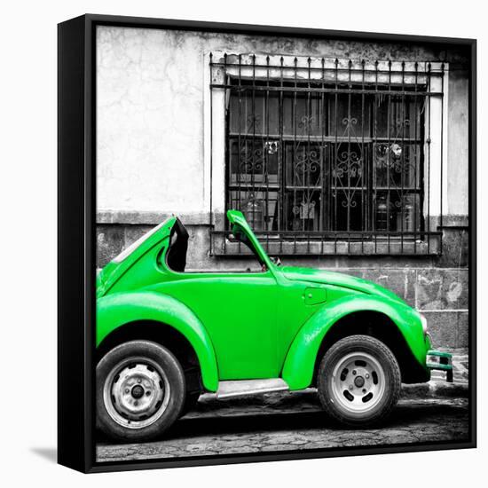 ¡Viva Mexico! Square Collection - Small Green VW Beetle Car-Philippe Hugonnard-Framed Stretched Canvas