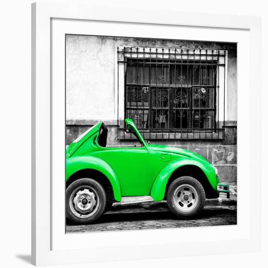 ¡Viva Mexico! Square Collection - Small Green VW Beetle Car-Philippe Hugonnard-Framed Photographic Print