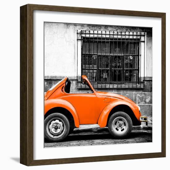 ¡Viva Mexico! Square Collection - Small Orange VW Beetle Car-Philippe Hugonnard-Framed Photographic Print