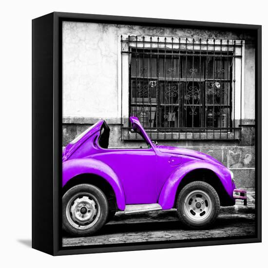 ¡Viva Mexico! Square Collection - Small Purple VW Beetle Car-Philippe Hugonnard-Framed Stretched Canvas