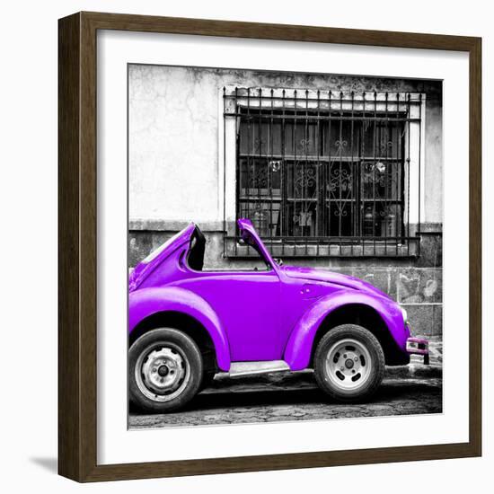 ¡Viva Mexico! Square Collection - Small Purple VW Beetle Car-Philippe Hugonnard-Framed Photographic Print