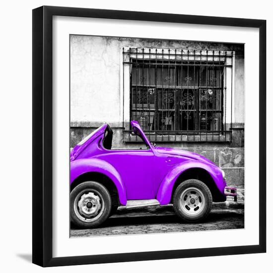 ¡Viva Mexico! Square Collection - Small Purple VW Beetle Car-Philippe Hugonnard-Framed Photographic Print