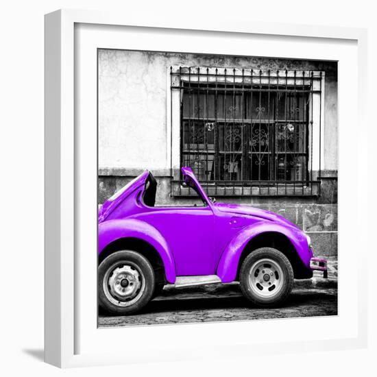 ¡Viva Mexico! Square Collection - Small Purple VW Beetle Car-Philippe Hugonnard-Framed Photographic Print