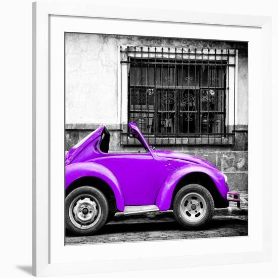 ¡Viva Mexico! Square Collection - Small Purple VW Beetle Car-Philippe Hugonnard-Framed Photographic Print