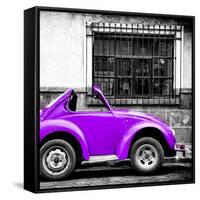 ¡Viva Mexico! Square Collection - Small Purple VW Beetle Car-Philippe Hugonnard-Framed Stretched Canvas