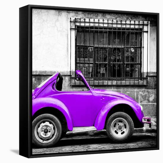 ¡Viva Mexico! Square Collection - Small Purple VW Beetle Car-Philippe Hugonnard-Framed Stretched Canvas