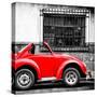 ¡Viva Mexico! Square Collection - Small Red VW Beetle Car-Philippe Hugonnard-Stretched Canvas