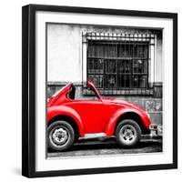 ¡Viva Mexico! Square Collection - Small Red VW Beetle Car-Philippe Hugonnard-Framed Photographic Print