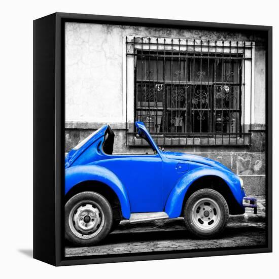 ¡Viva Mexico! Square Collection - Small Royal Blue VW Beetle Car-Philippe Hugonnard-Framed Stretched Canvas