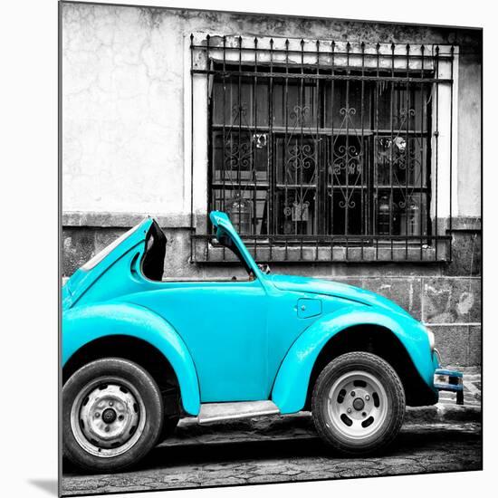 ¡Viva Mexico! Square Collection - Small Turquoise VW Beetle Car-Philippe Hugonnard-Mounted Photographic Print